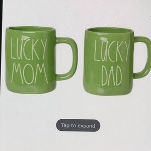 NEW Rae Dunn Lucky Parents Mug set LUCKY MOM & LUCKY DAD  NEW BNIB